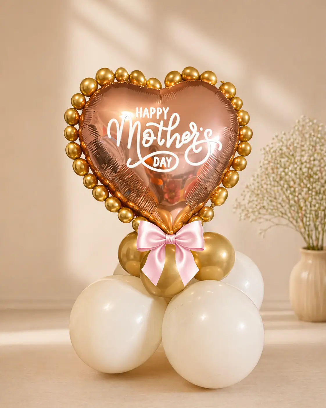 Heart Foil Balloon Gift Stand